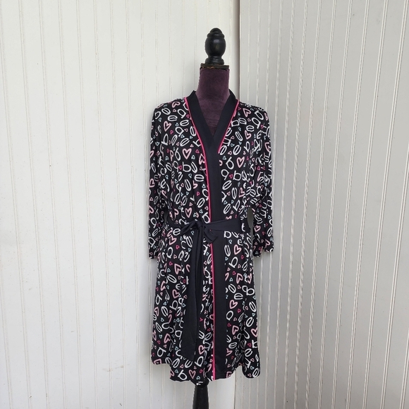 BEBE Sleepwear Women's Soft Jersey Stretch Black Pink Pajama Plus Size 2X - Picture 7 of 15